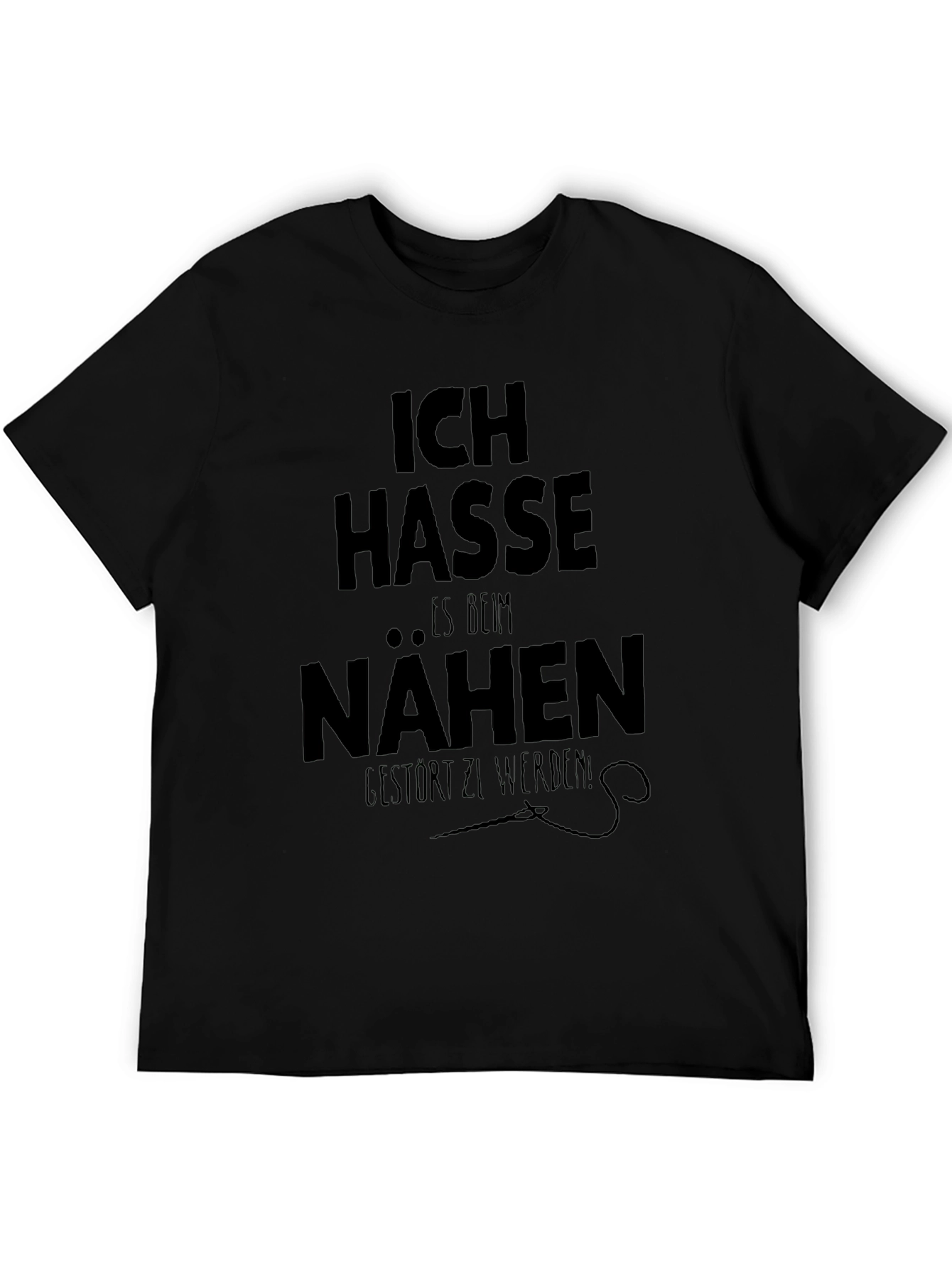 Ich Hasse Nähen Graphic T-Shirt - Black