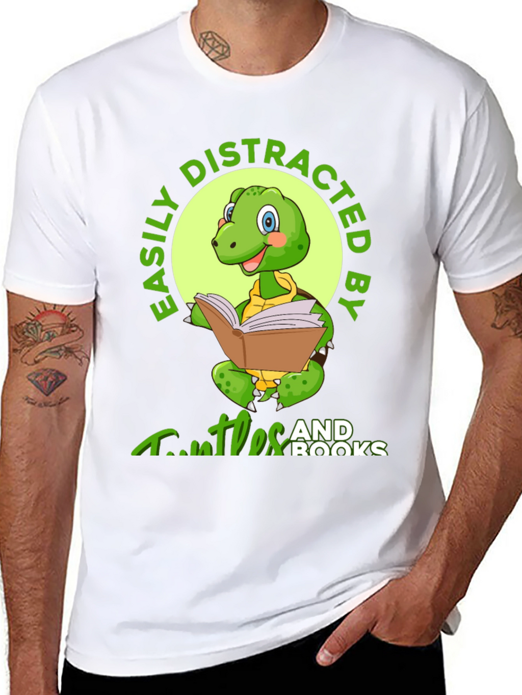 Turtle and Books T-Shirt