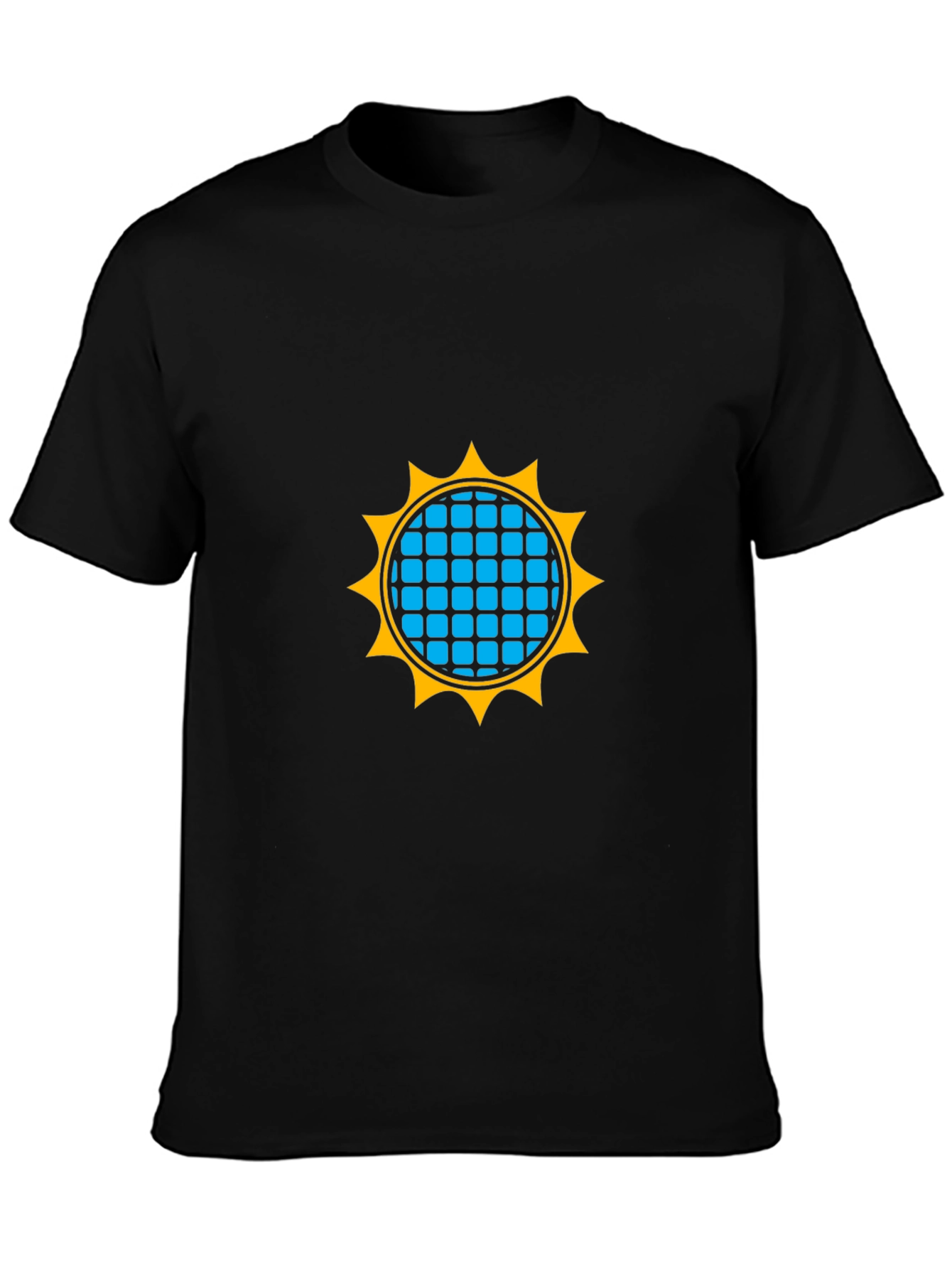 Geometric Sun Graphic Black T-Shirt
