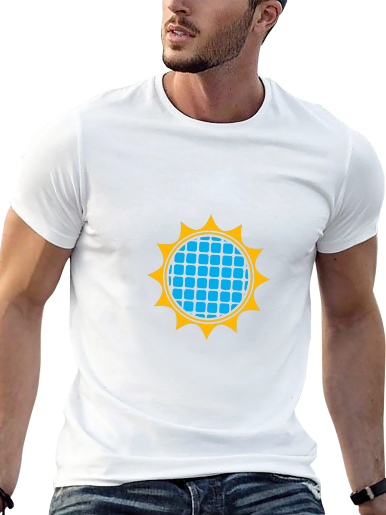 Geometric Sun Graphic Black T-Shirt