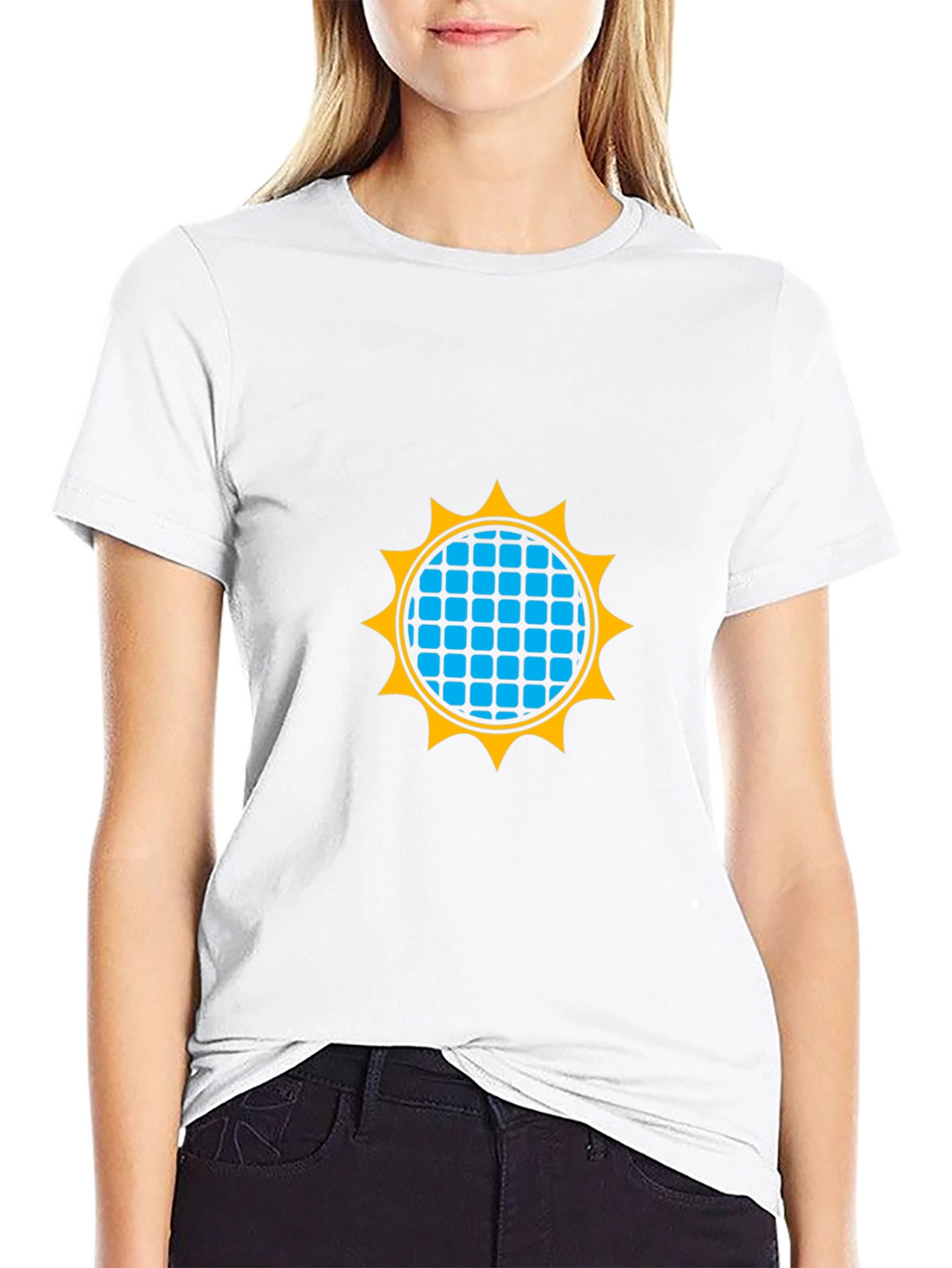 Geometric Sun Graphic Black T-Shirt