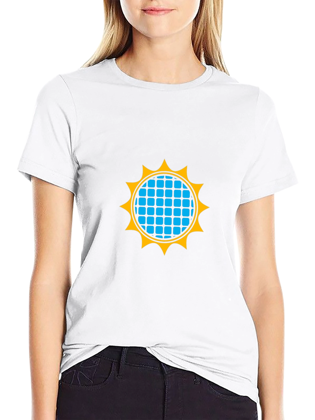 Geometric Sun Graphic Black T-Shirt