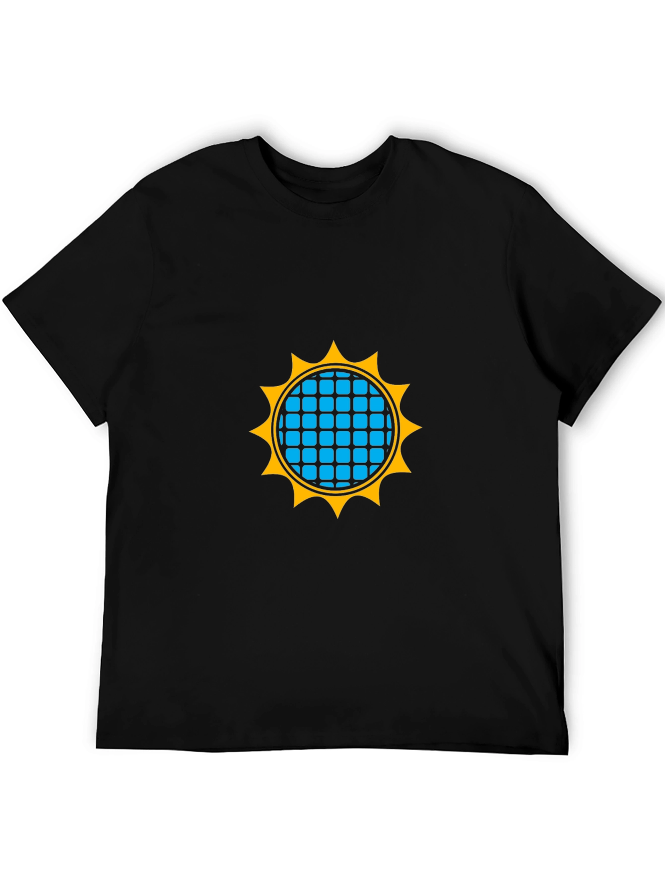 Geometric Sun Graphic Black T-Shirt