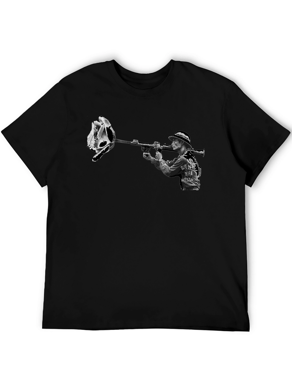 Edgy Graphic Tee - Skull Rose Bazooka