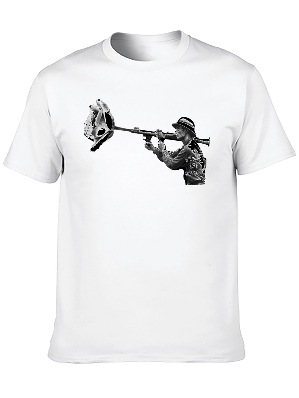 Edgy Graphic Tee - Skull Rose Bazooka