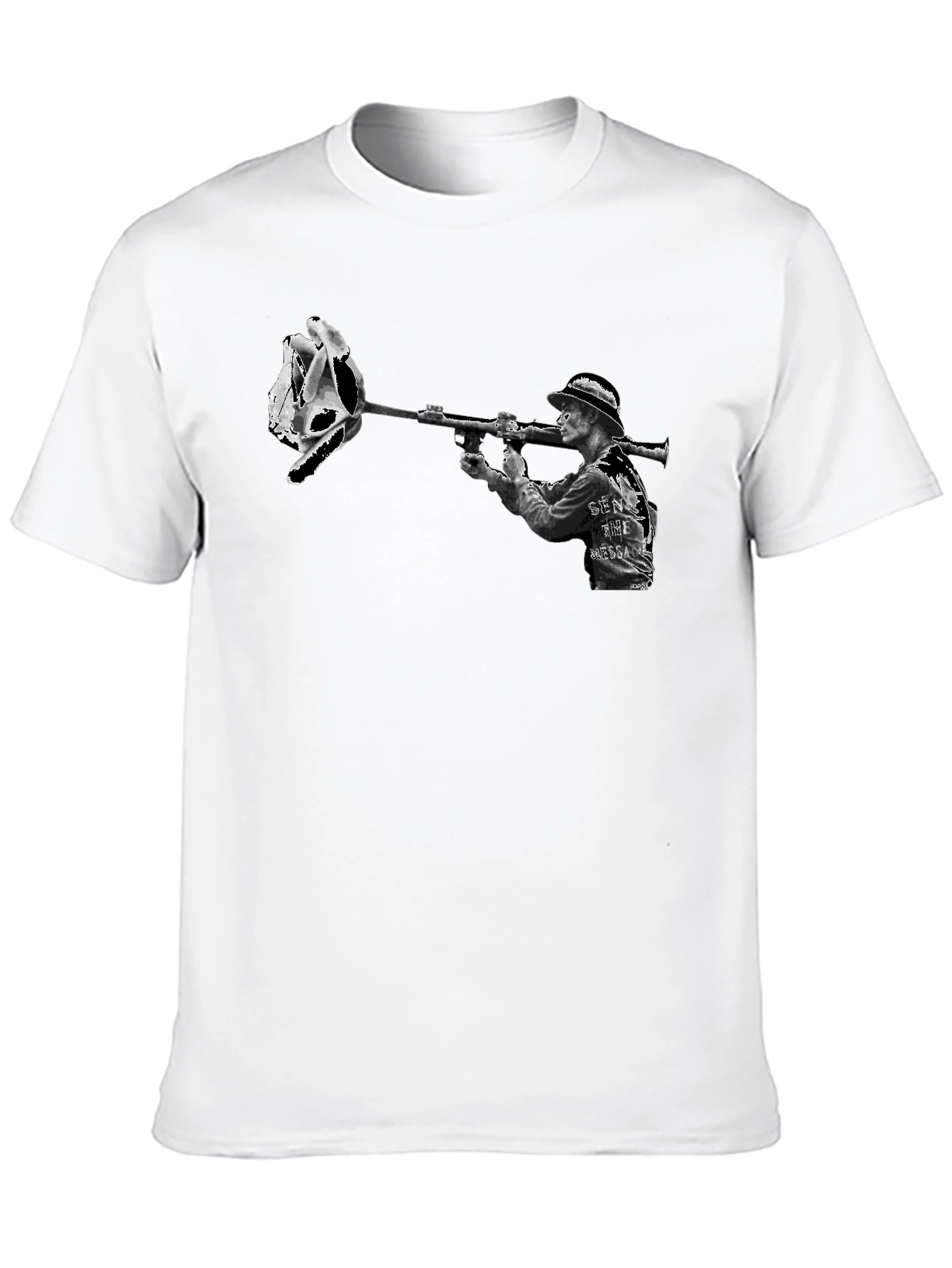 Edgy Graphic Tee - Skull Rose Bazooka