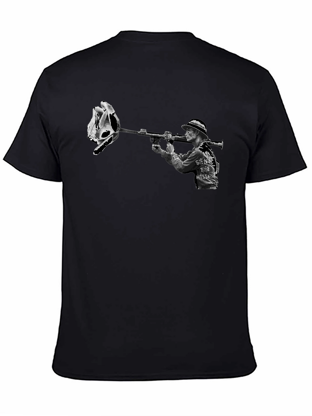 Edgy Graphic Tee - Skull Rose Bazooka