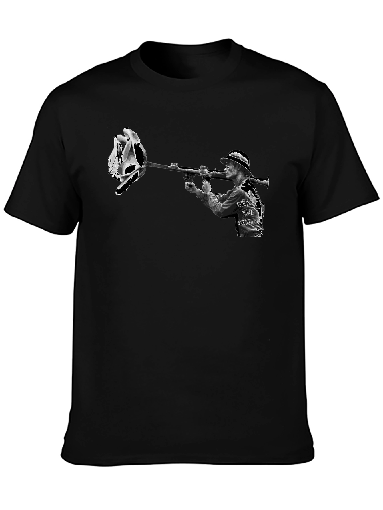 Edgy Graphic Tee - Skull Rose Bazooka