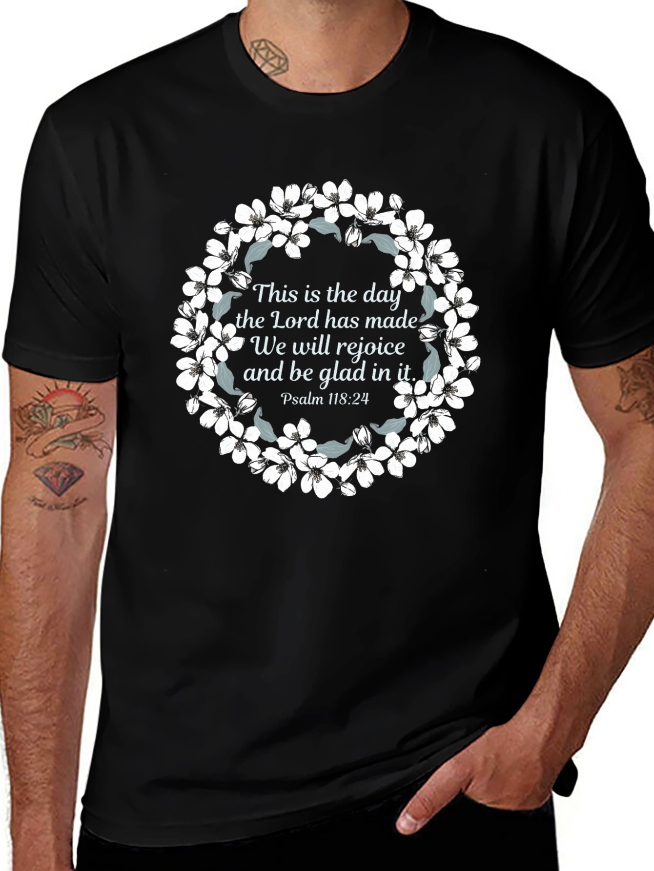 Faith-Inspired Floral Wreath T-Shirt
