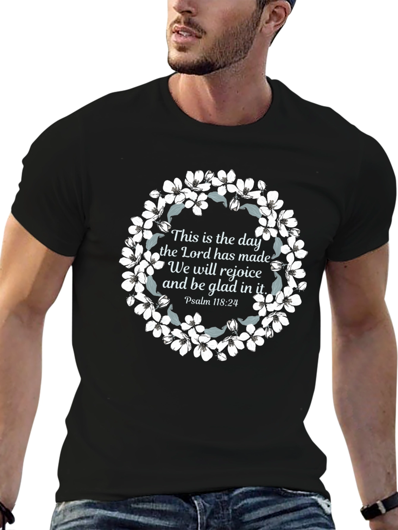 Faith-Inspired Floral Wreath T-Shirt