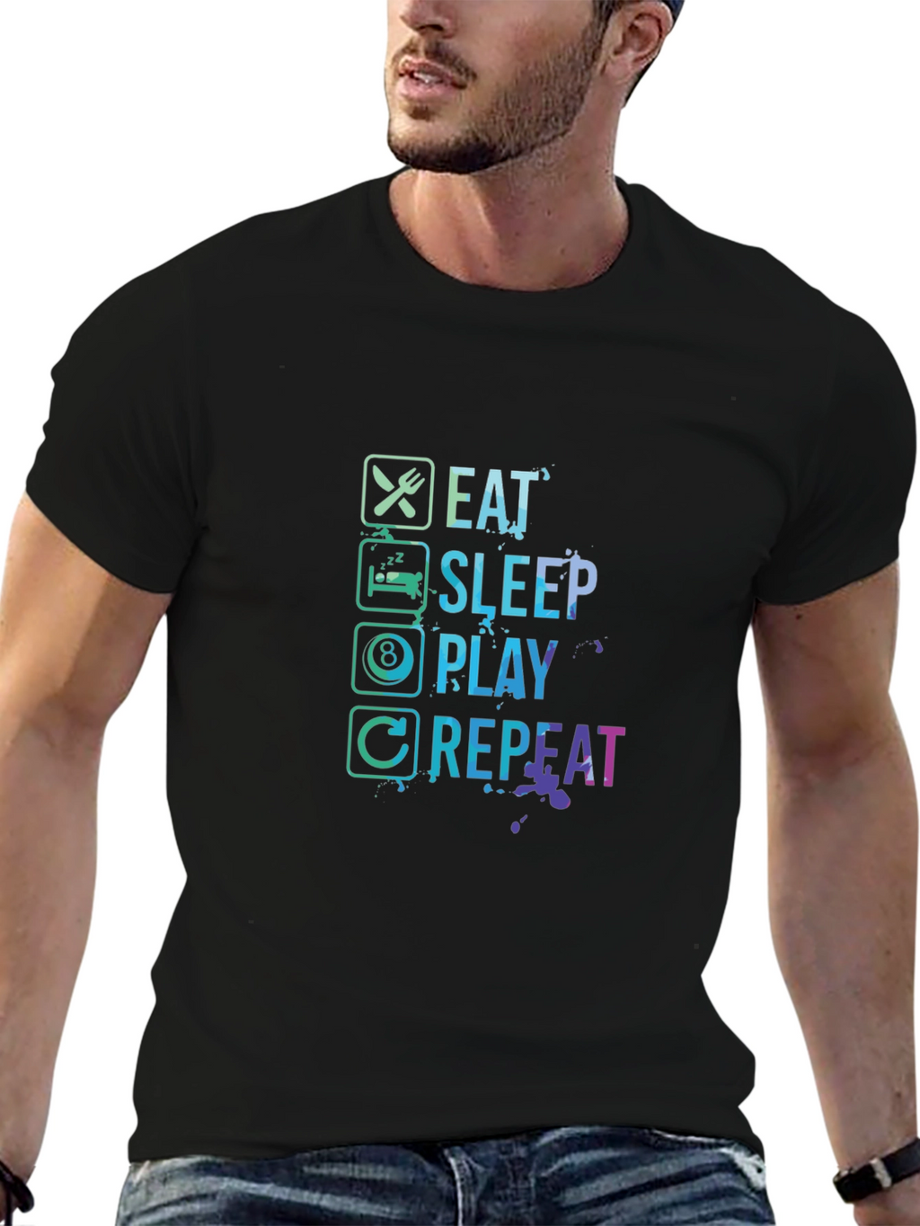 Eat Sleep Play Repeat Graphic Tee