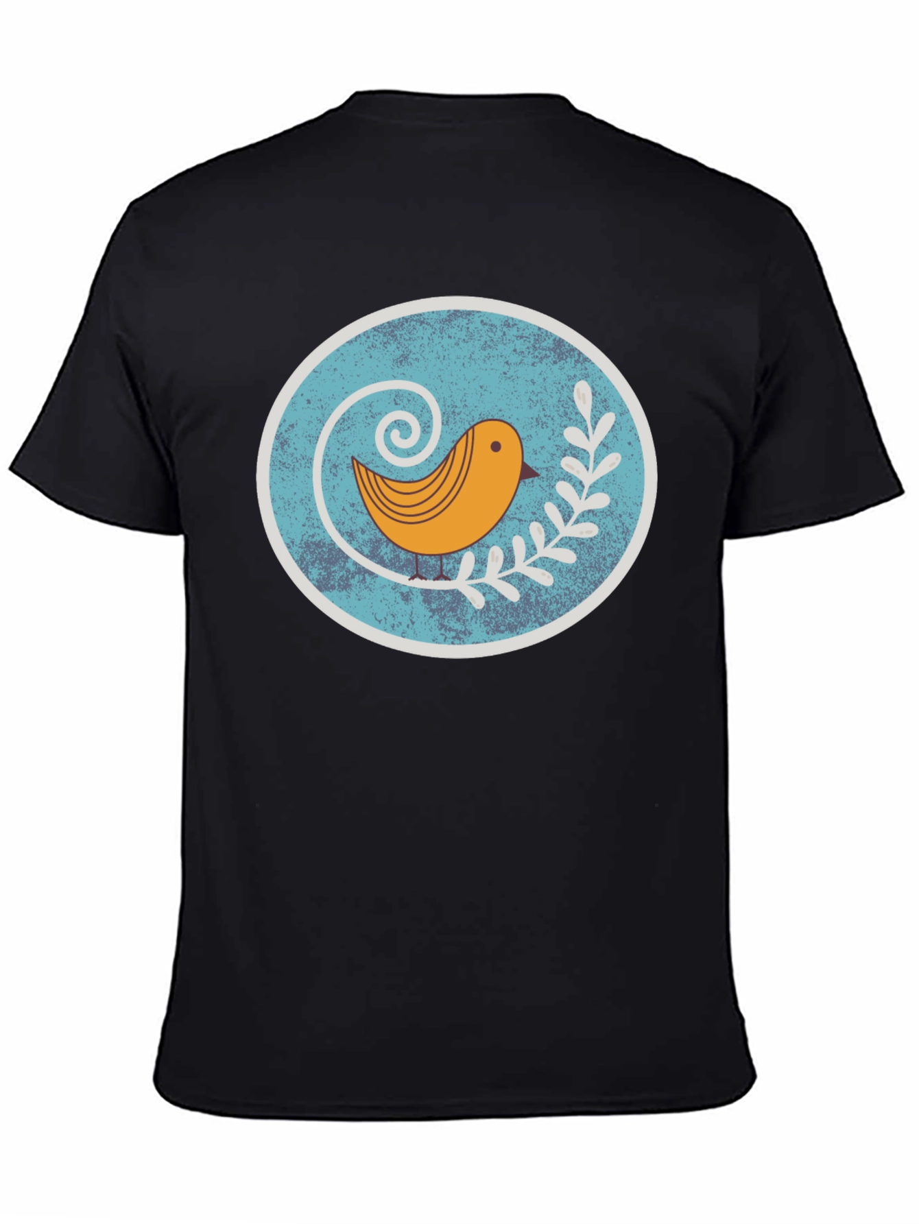 Bird Graphic Tee - Retro Style Bird on Branch T-Shirt