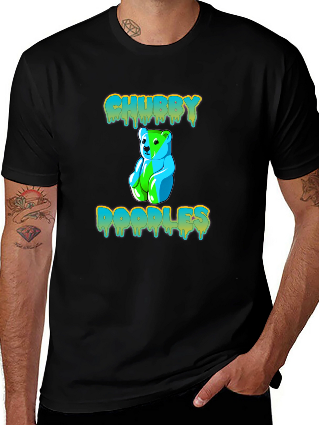 Chubby Doodles Gummy Bear Graphic T-Shirt