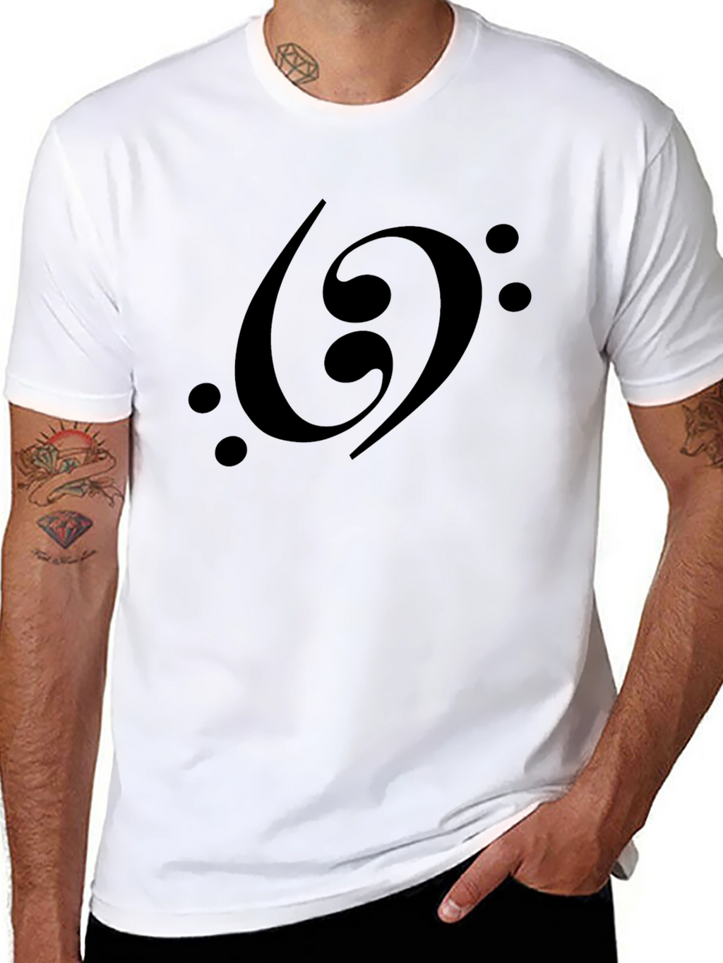 Bass Clef Graphic Tee - Musical Style