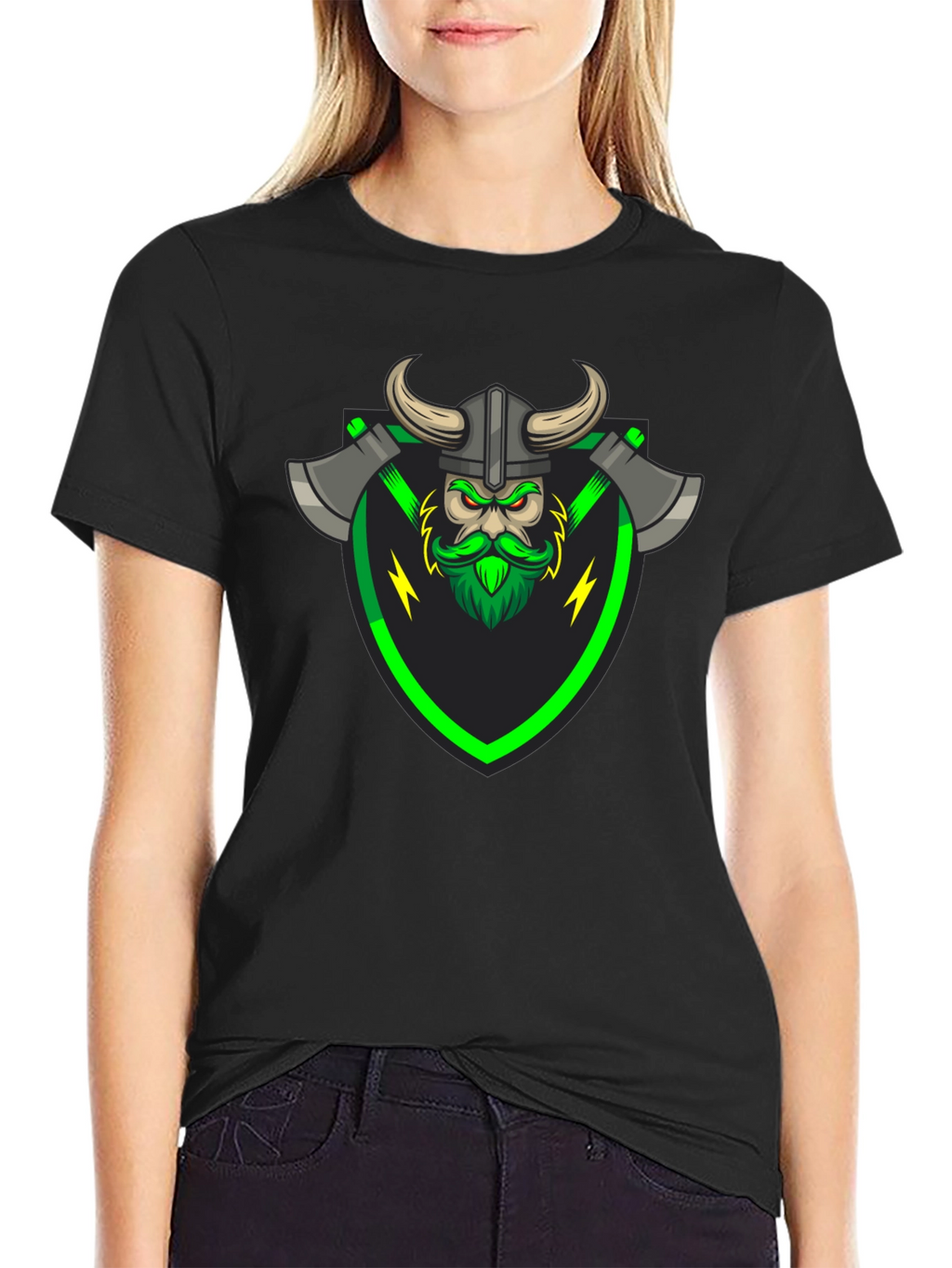 Viking Warrior Graphic Tee - Black T-Shirt