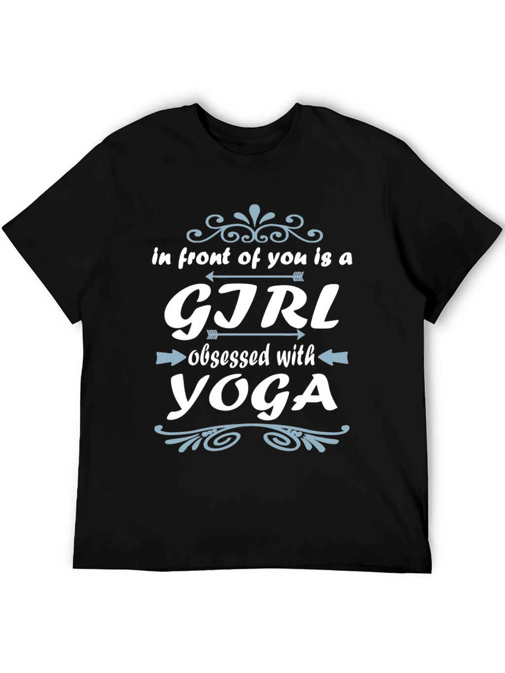Yoga Obsessed Girl Graphic Tee - Black