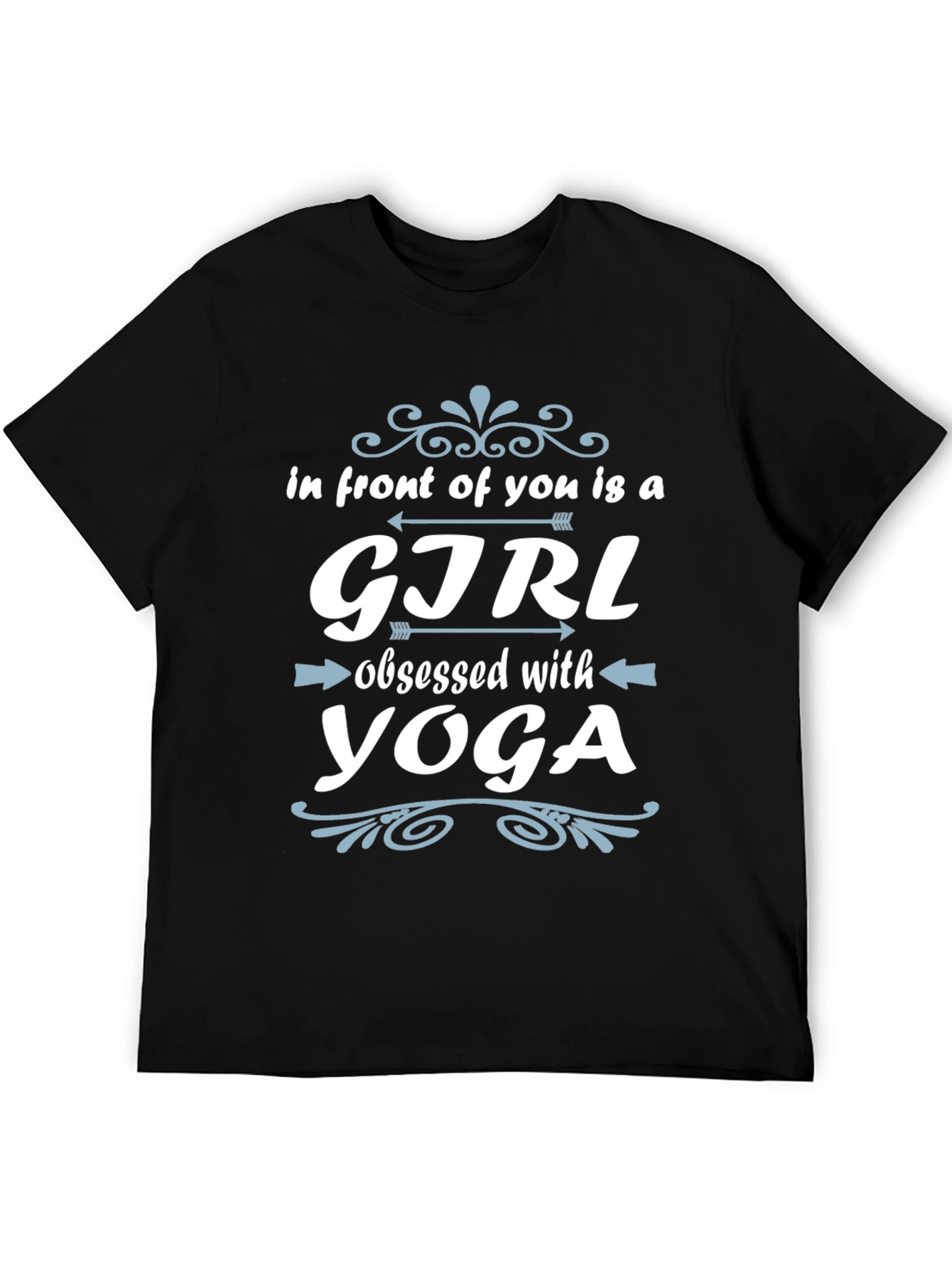 Yoga Obsessed Girl Graphic Tee - Black