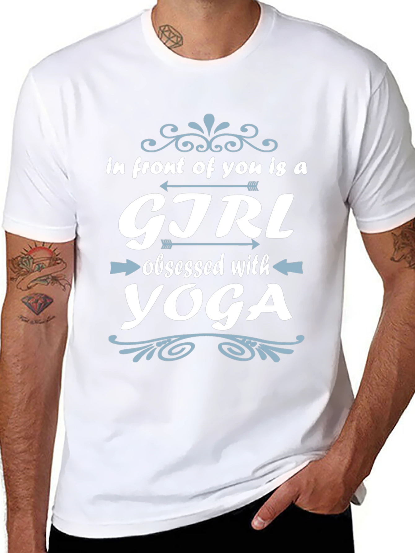 Yoga Obsessed Girl Graphic Tee - Black
