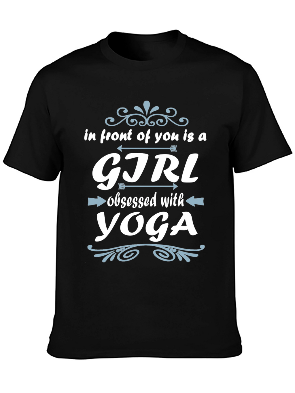 Yoga Obsessed Girl Graphic Tee - Black