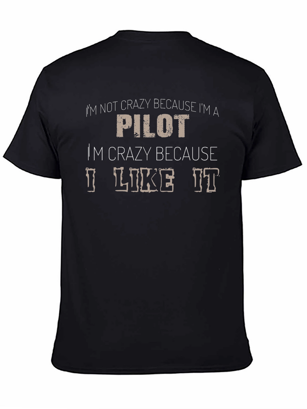 Crazy Pilot Graphic T-Shirt - Black