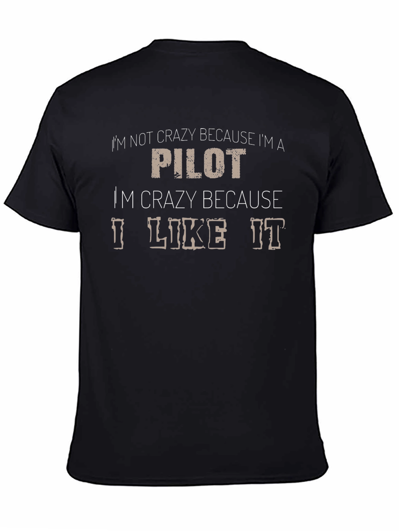 Crazy Pilot Graphic T-Shirt - Black