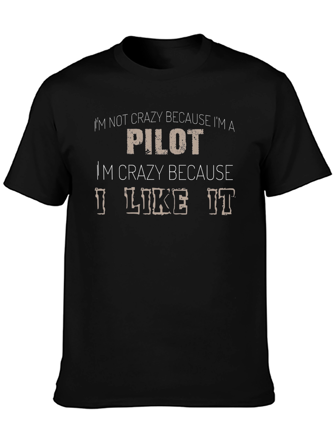 Crazy Pilot Graphic T-Shirt - Black
