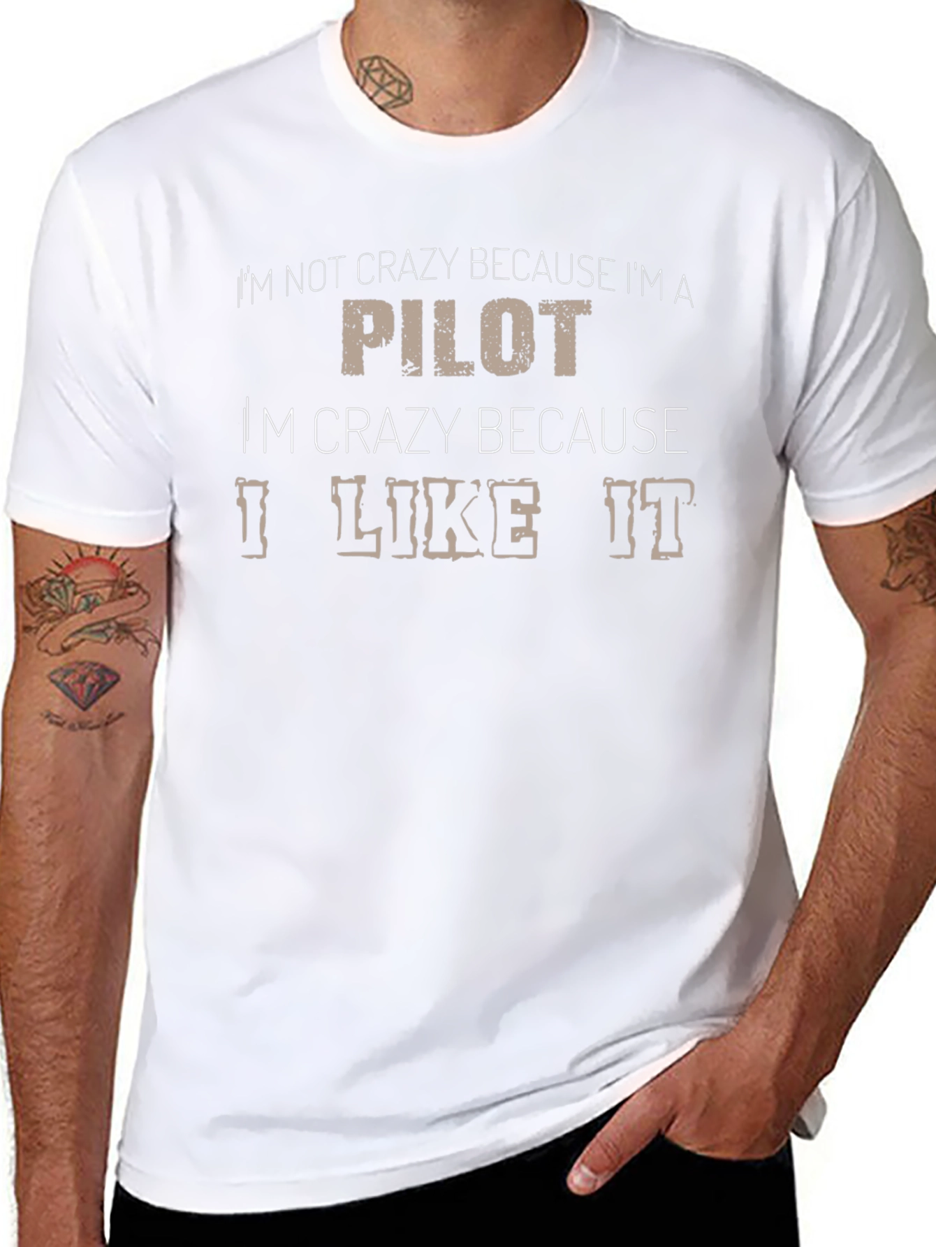 Crazy Pilot Graphic T-Shirt - Black