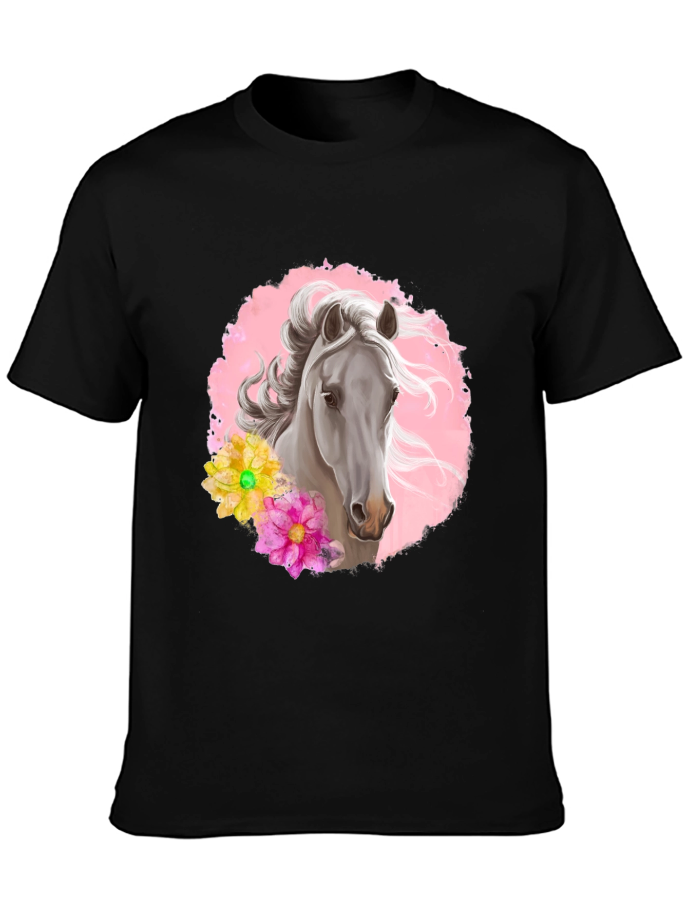 Horse & Floral Graphic Tee - Stylish Mens Shirt