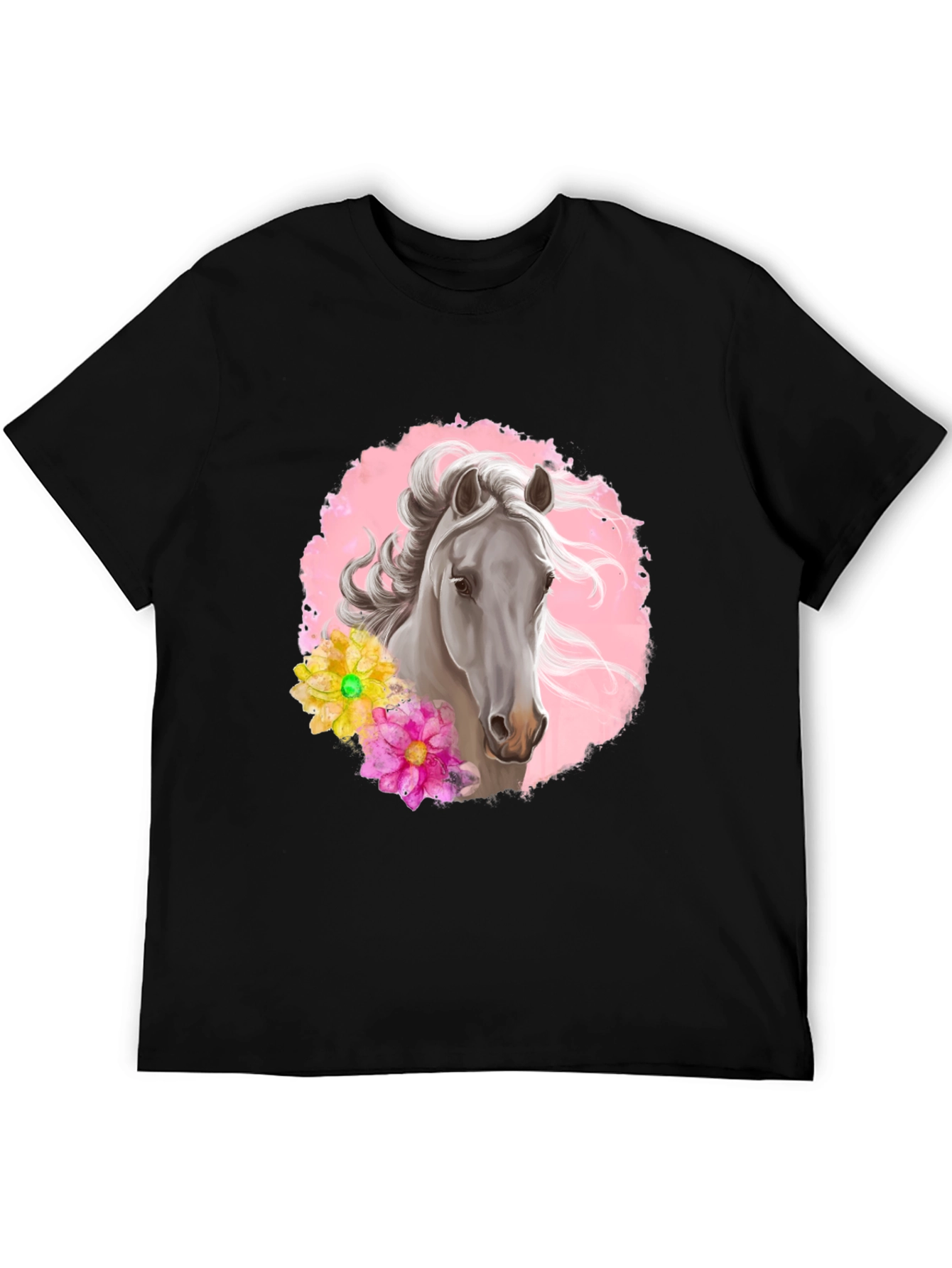 Horse & Floral Graphic Tee - Stylish Mens Shirt