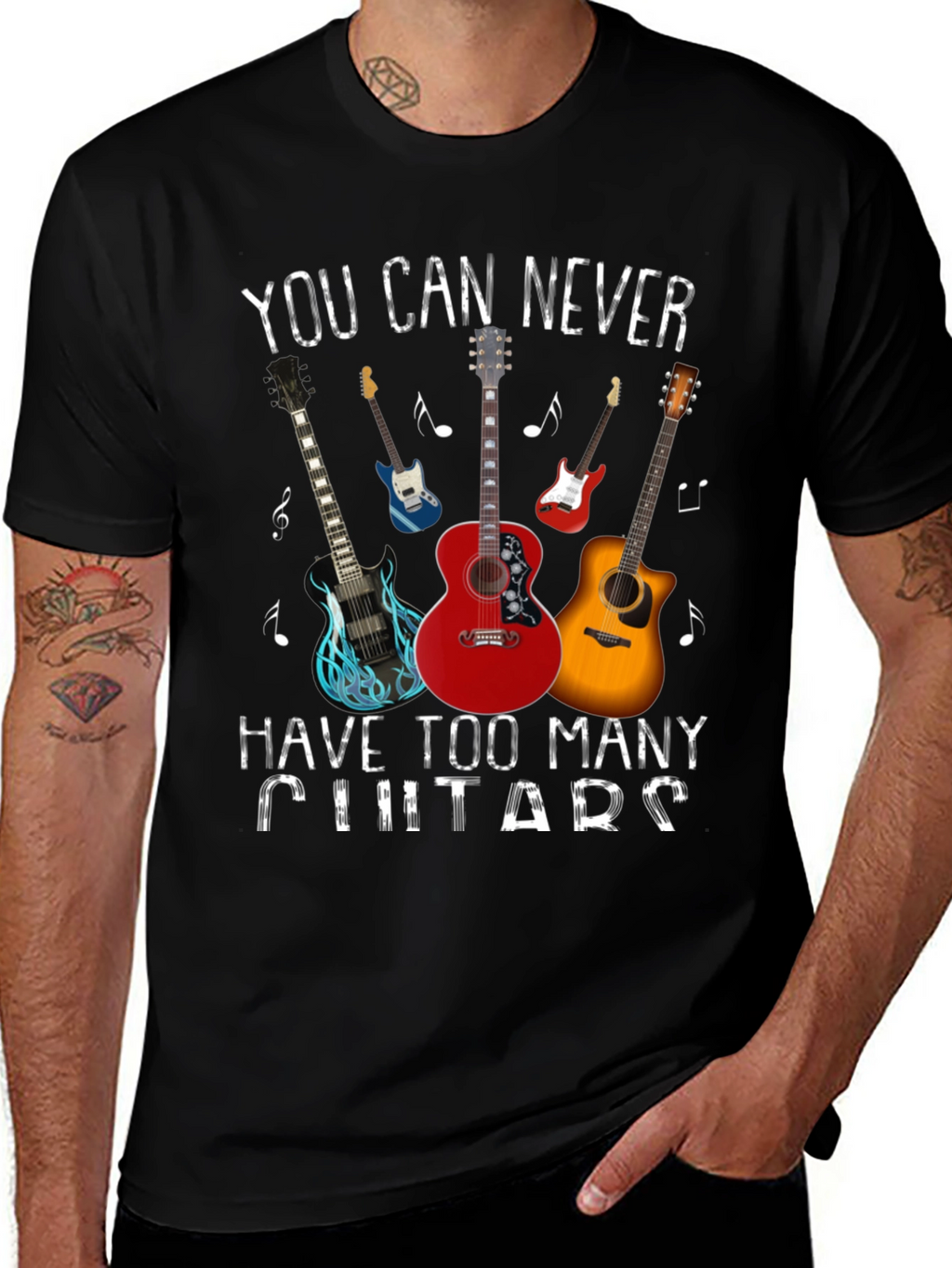 Guitar Lover T-Shirt: Never Too Many Guitars