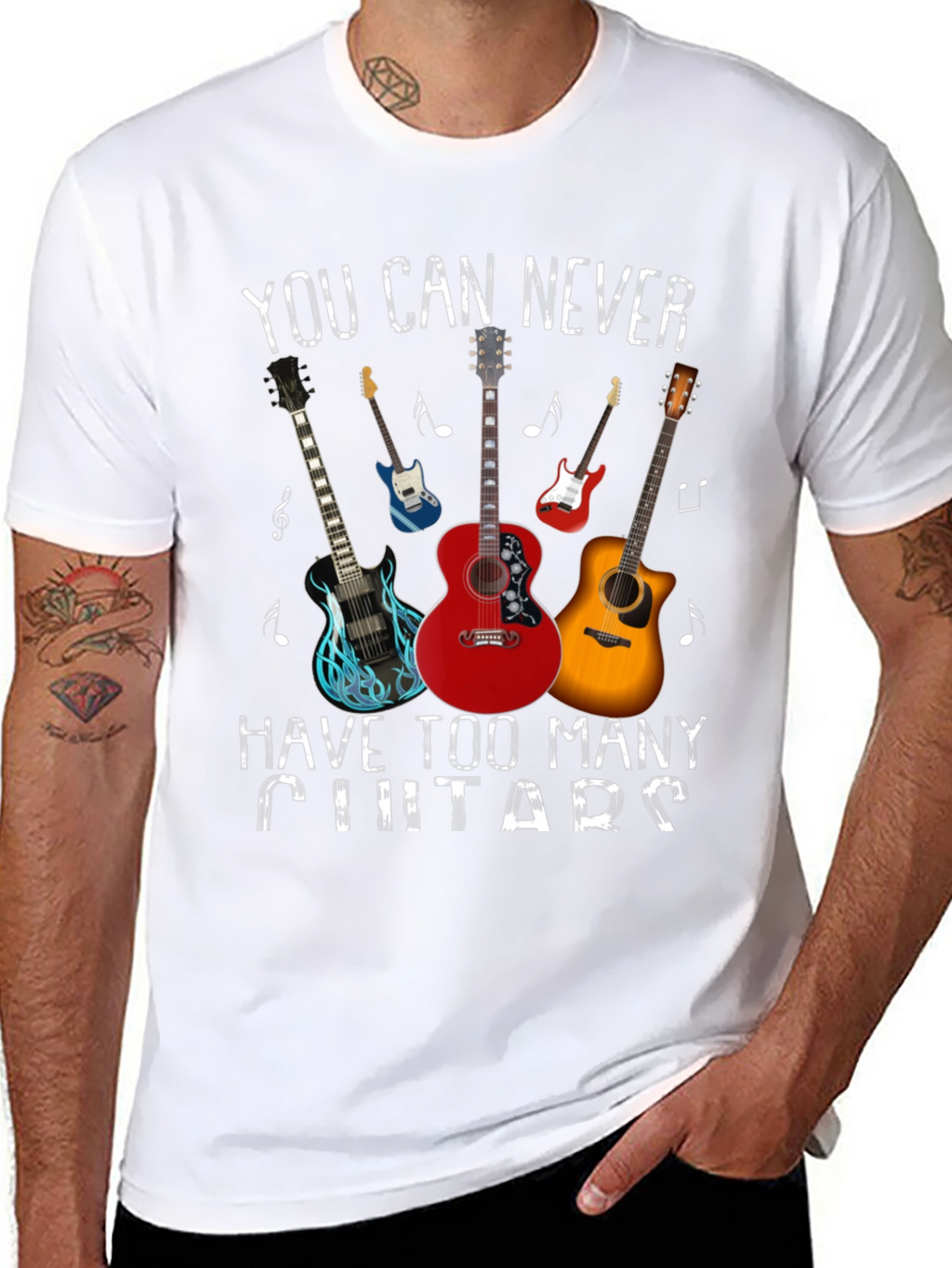 Guitar Lover T-Shirt: Never Too Many Guitars