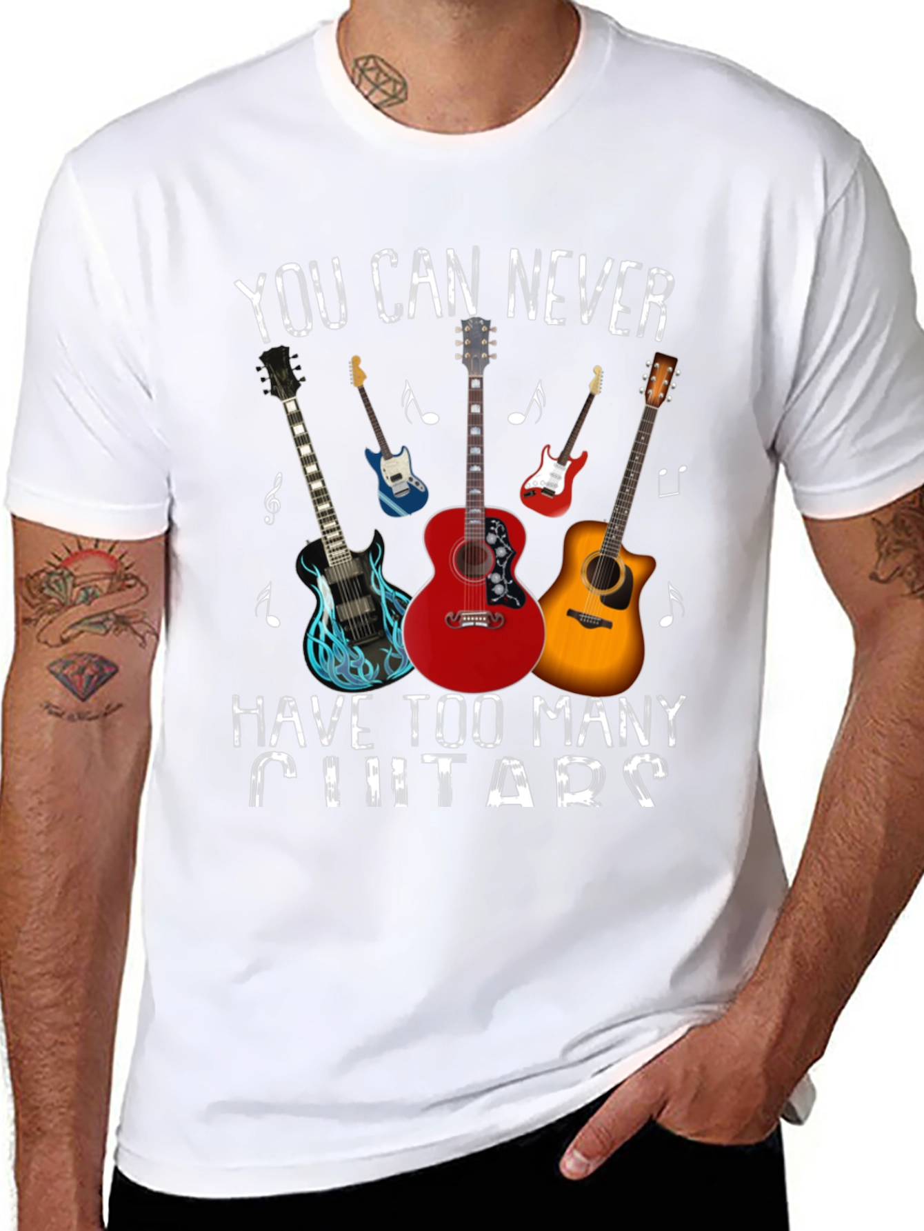 Guitar Lover T-Shirt: Never Too Many Guitars