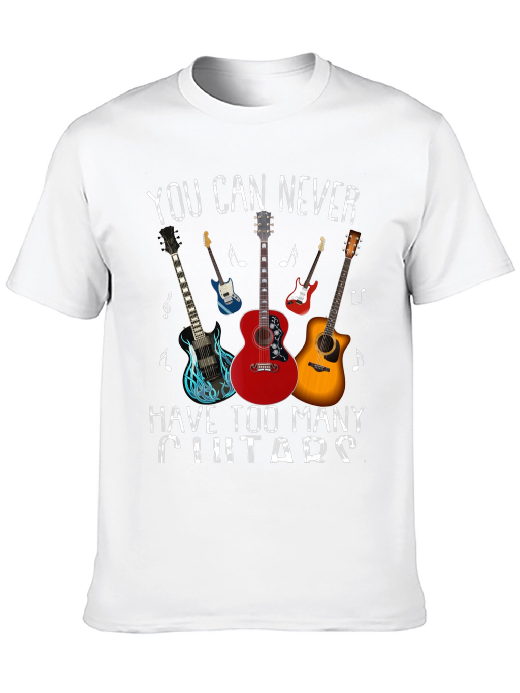 Guitar Lover T-Shirt: Never Too Many Guitars