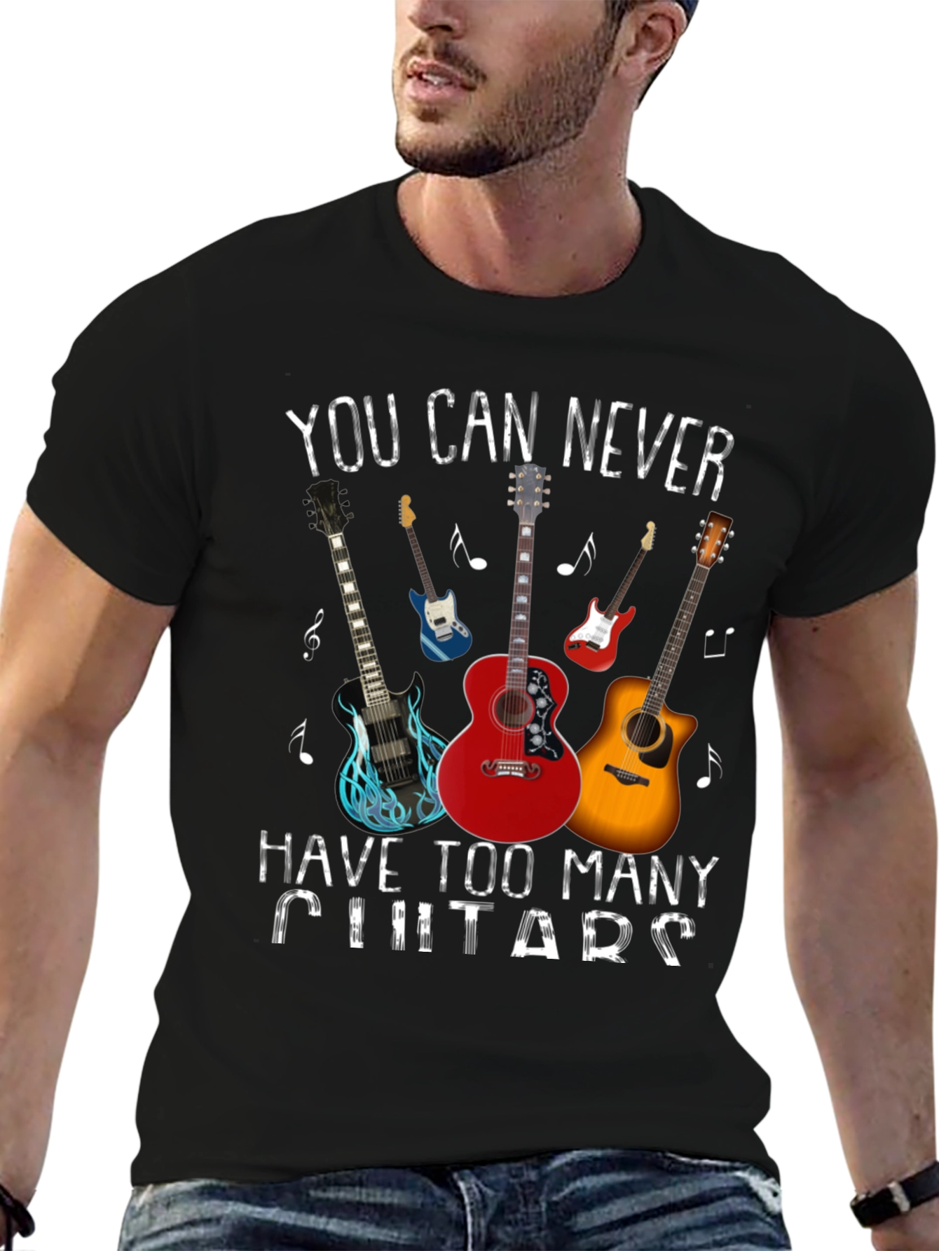 Guitar Lover T-Shirt: Never Too Many Guitars