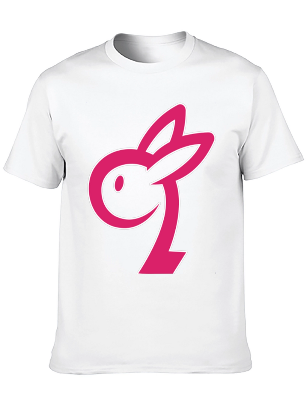 Black T-Shirt with Pink Bunny Graphic