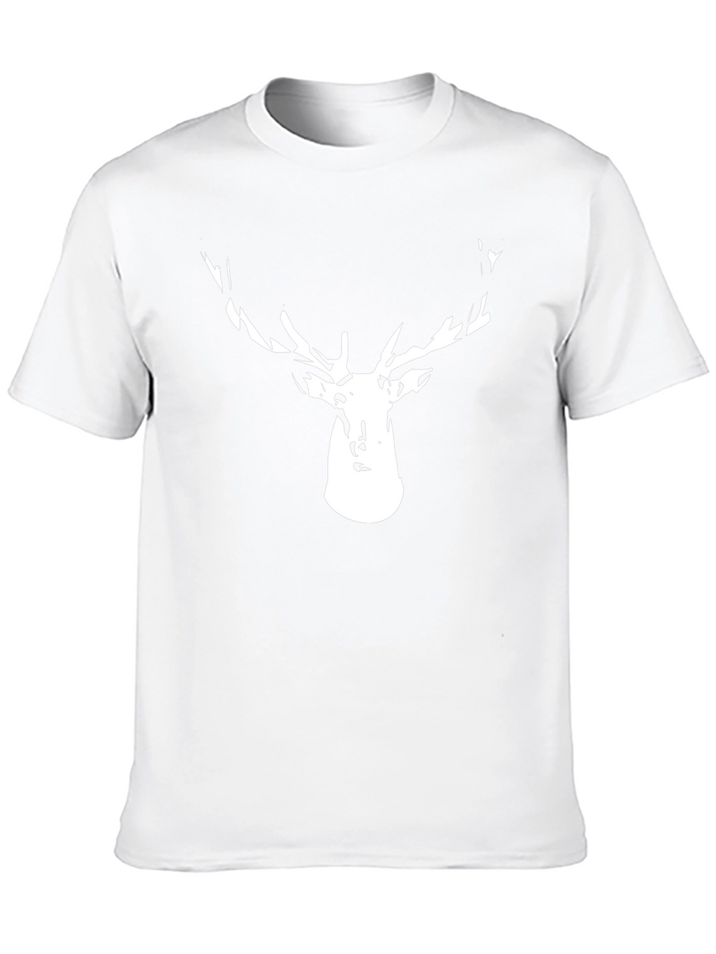Mens Black T-Shirt with Deer Head Graphic
