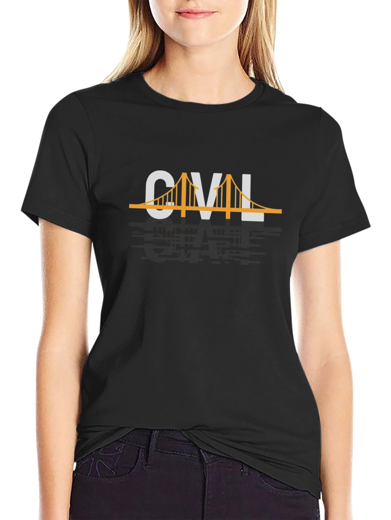 Civil Engineering Bridge T-Shirt - Black