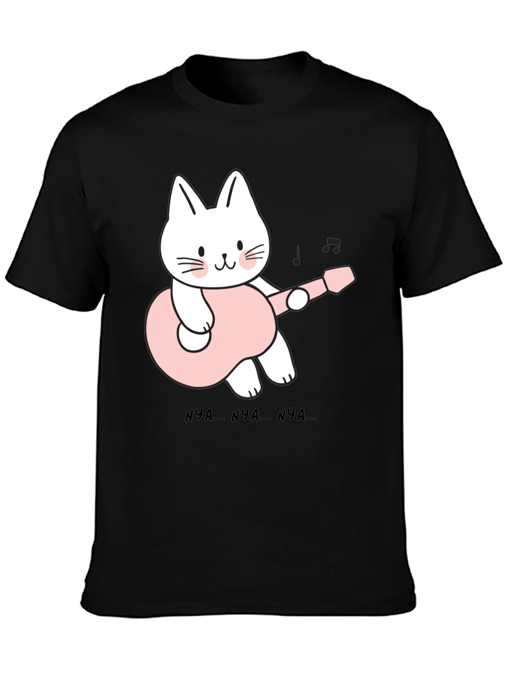 Cat Guitarist Black T-Shirt