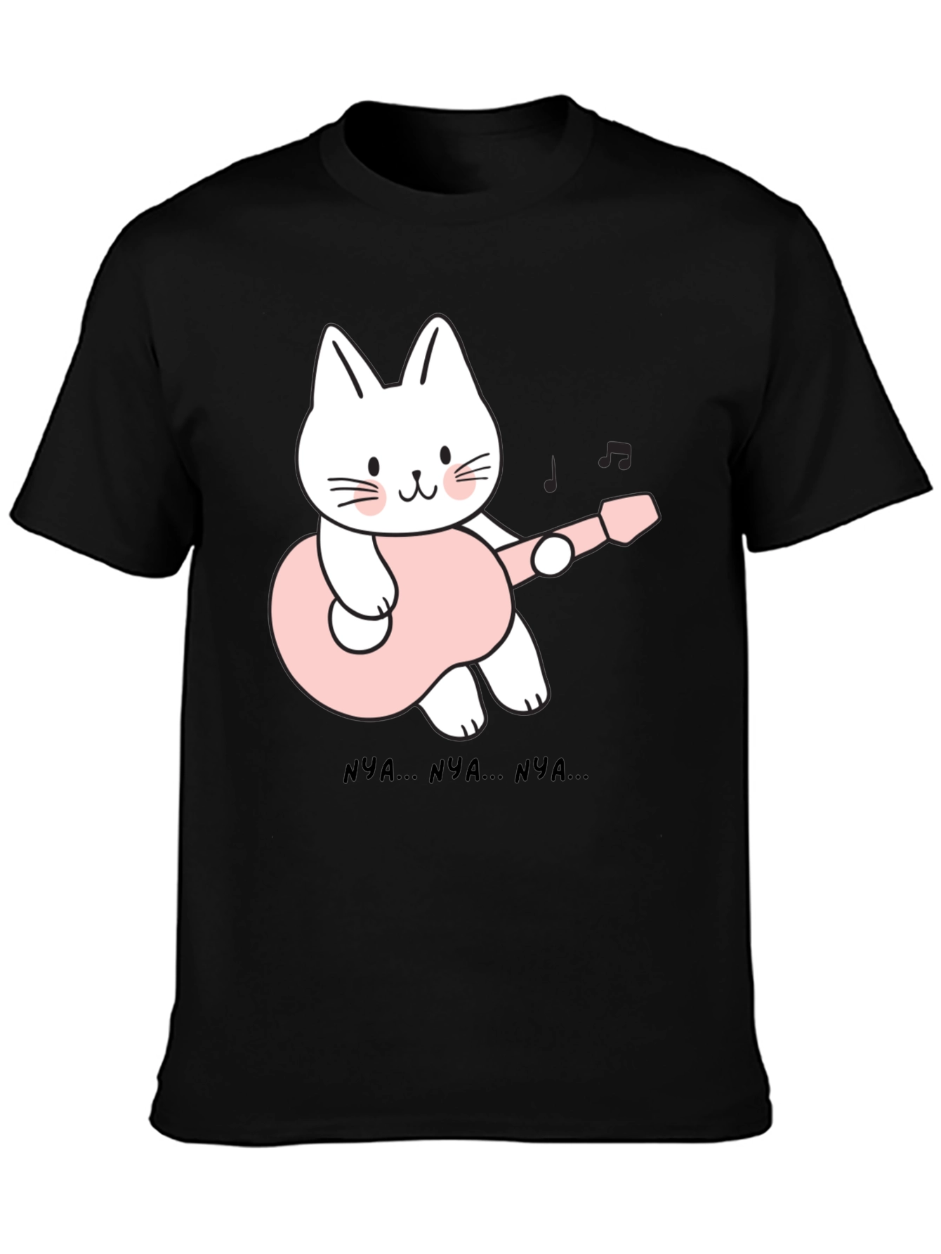 Cat Guitarist Black T-Shirt