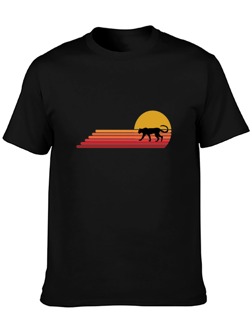 Retro Sunset Panther Graphic T-Shirt