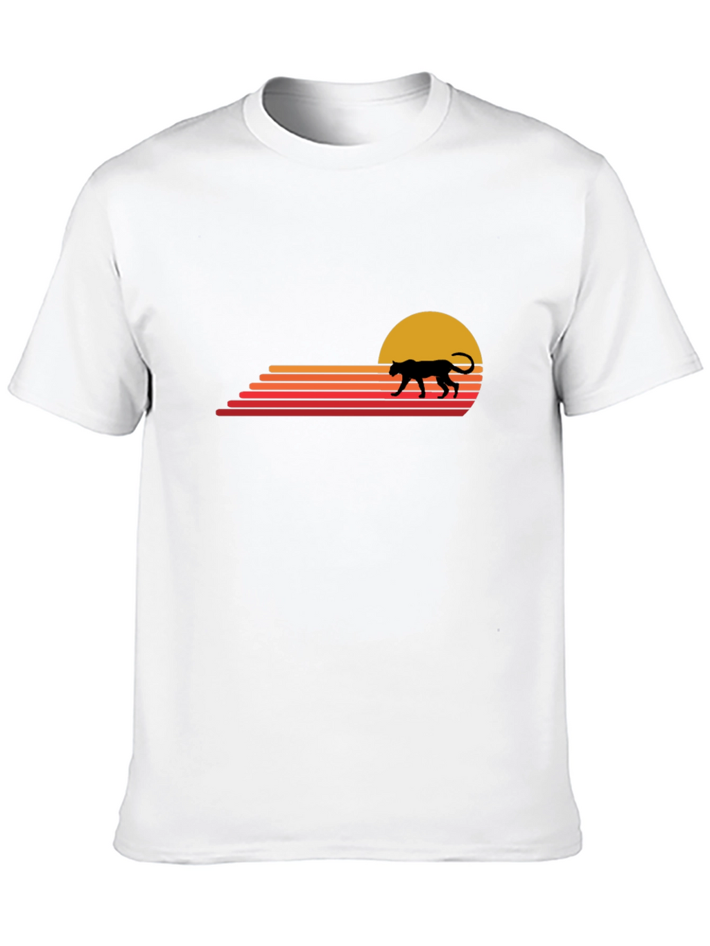 Retro Sunset Panther Graphic T-Shirt