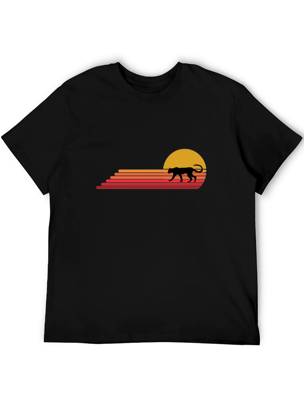Retro Sunset Panther Graphic T-Shirt