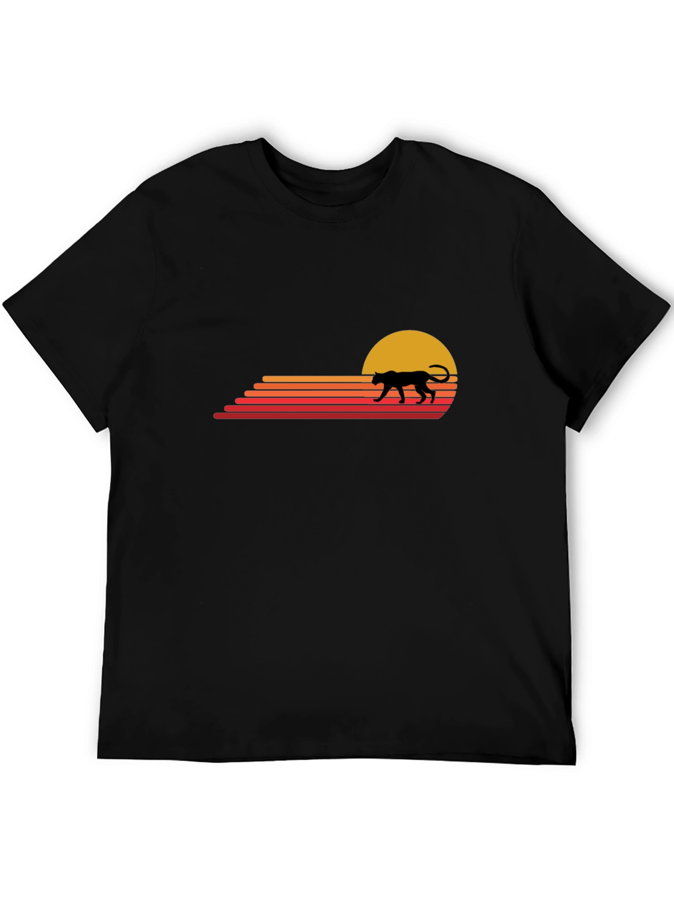 Retro Sunset Panther Graphic T-Shirt