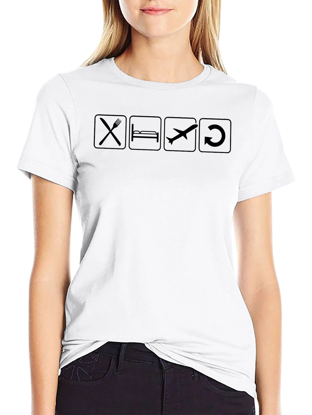 Eat Sleep Fly Repeat T-Shirt - Aviation Enthusiast Tee