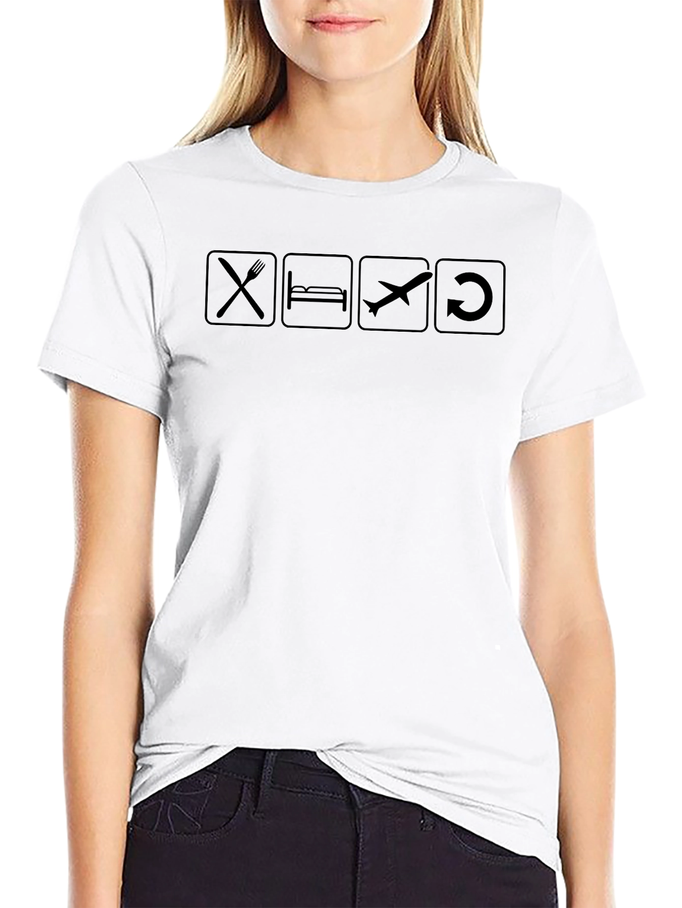 Eat Sleep Fly Repeat T-Shirt - Aviation Enthusiast Tee