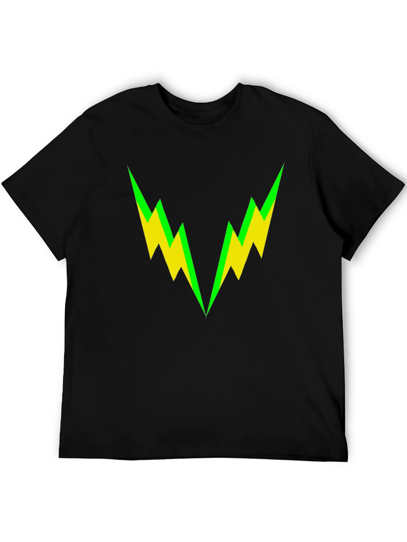 Bold Lightning Bolt Graphic Tee - Black