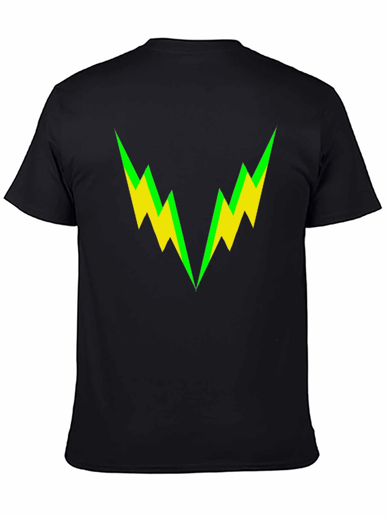 Bold Lightning Bolt Graphic Tee - Black