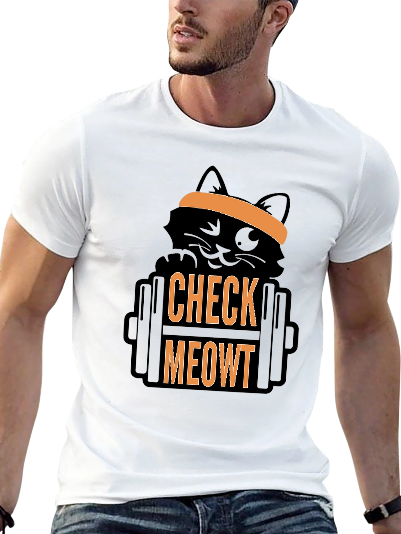 Check Meowt T-Shirt - Gym Cat Workout Tee