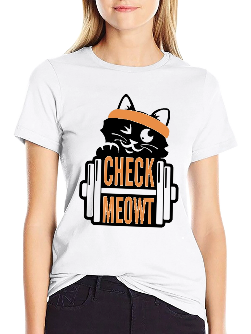 Check Meowt T-Shirt - Gym Cat Workout Tee