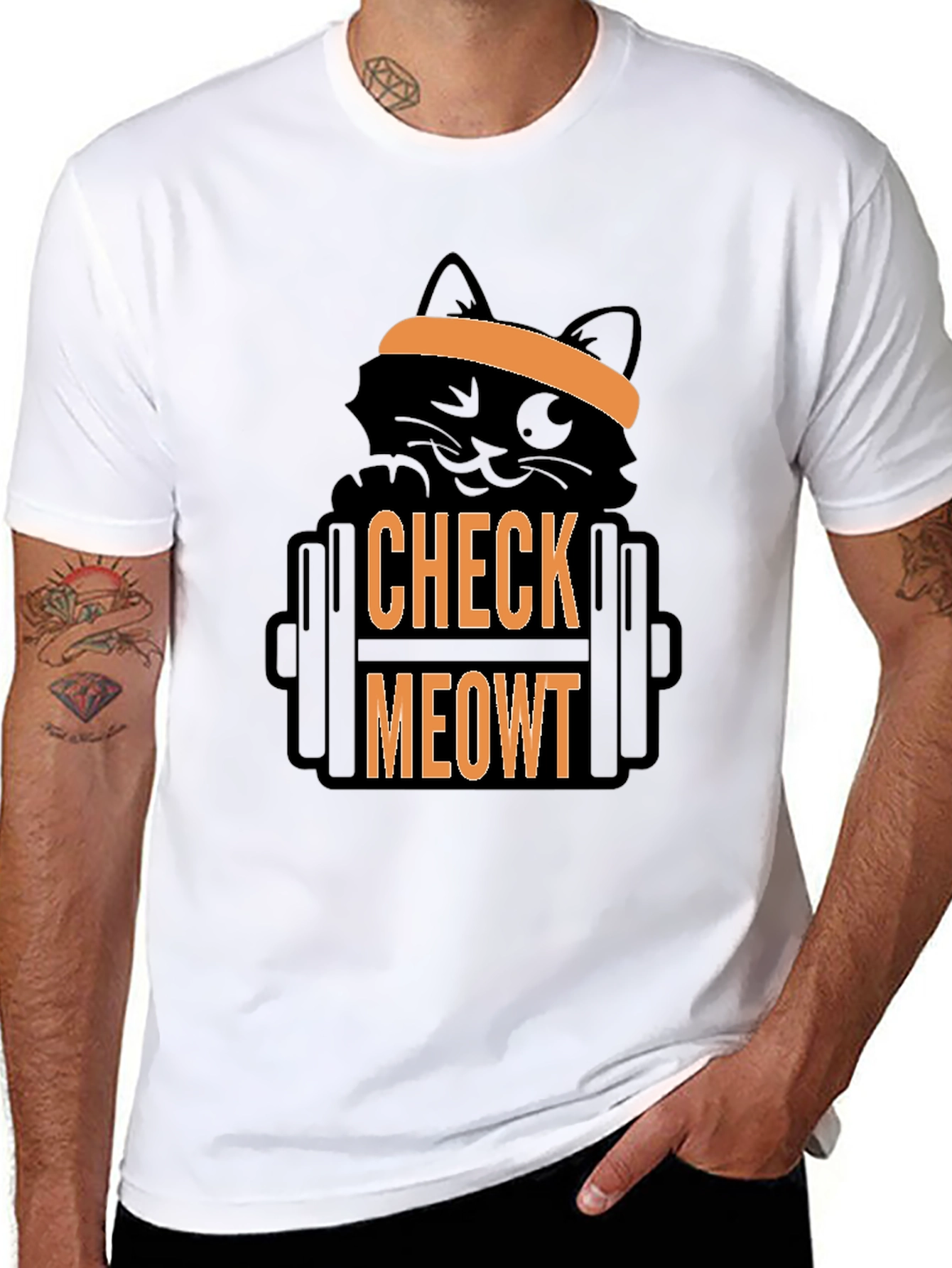 Check Meowt T-Shirt - Gym Cat Workout Tee